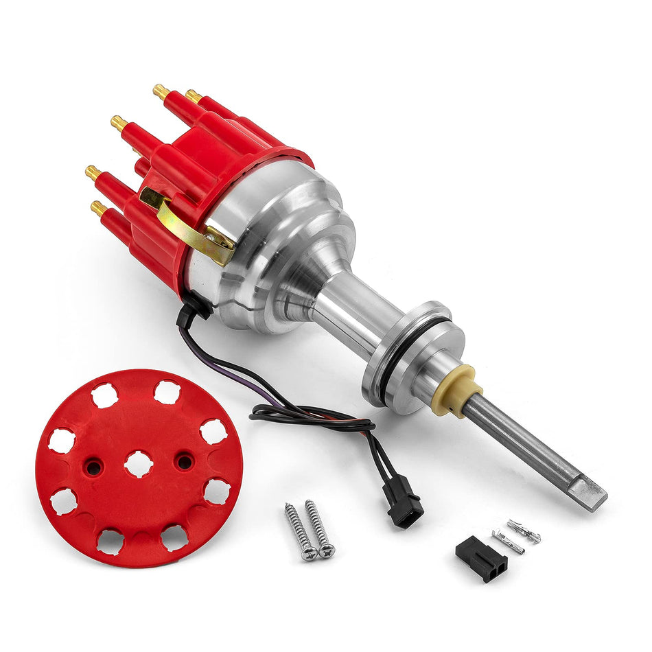 Speedmaster PCE376.1114.01 Fits Mopar Chrysler SB 318 340 360 8000 Series Pro Billet Distributor [Red]
