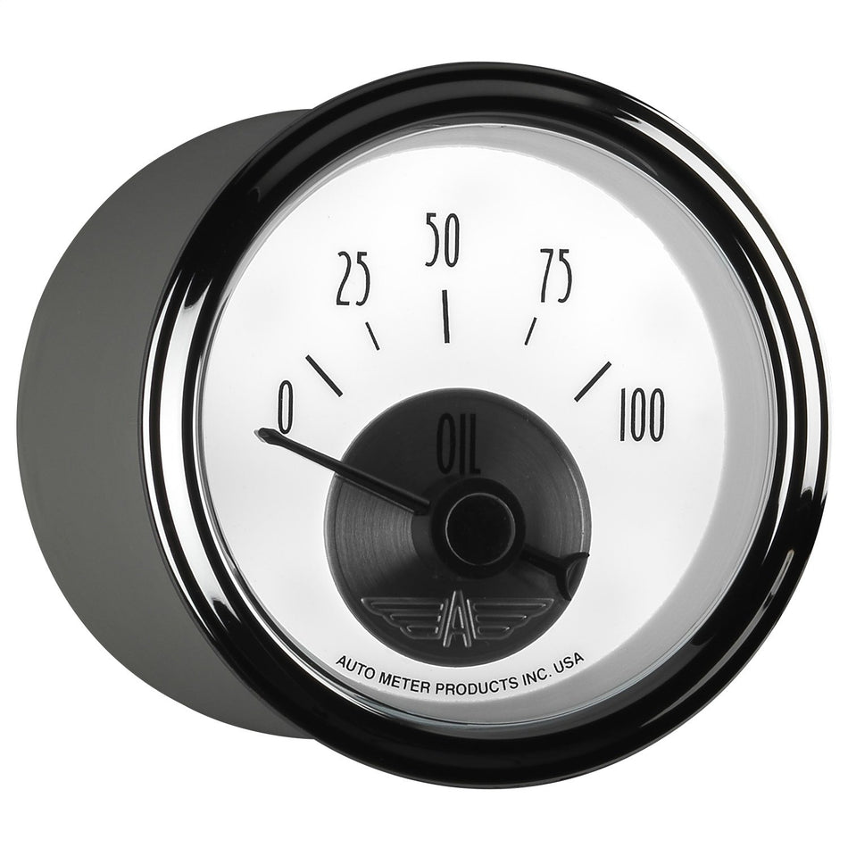 Auto Meter 2026 Prestige Pearl 2-1/16 Electric Oil Pressure Gauge (0-100 PSI, 52.4mm)