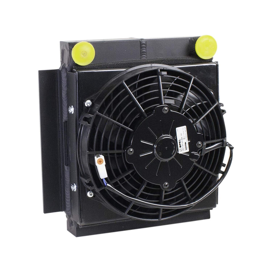 Griffin Radiators CXU-00002 Off-Road Fluid Cooler/Fan Kit; Aluminum; Overall Size 9.5 in. x 12.5 in. Core; 1.75 in. Tube Size; 1 Rows; Double Pass Outlets; 9 in. Fan/Shroud;