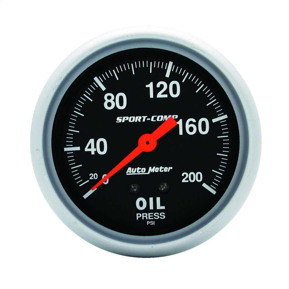 Auto Meter 3422 Sport-Comp Mechanical Oil Pressure Gauge,2.625 in.