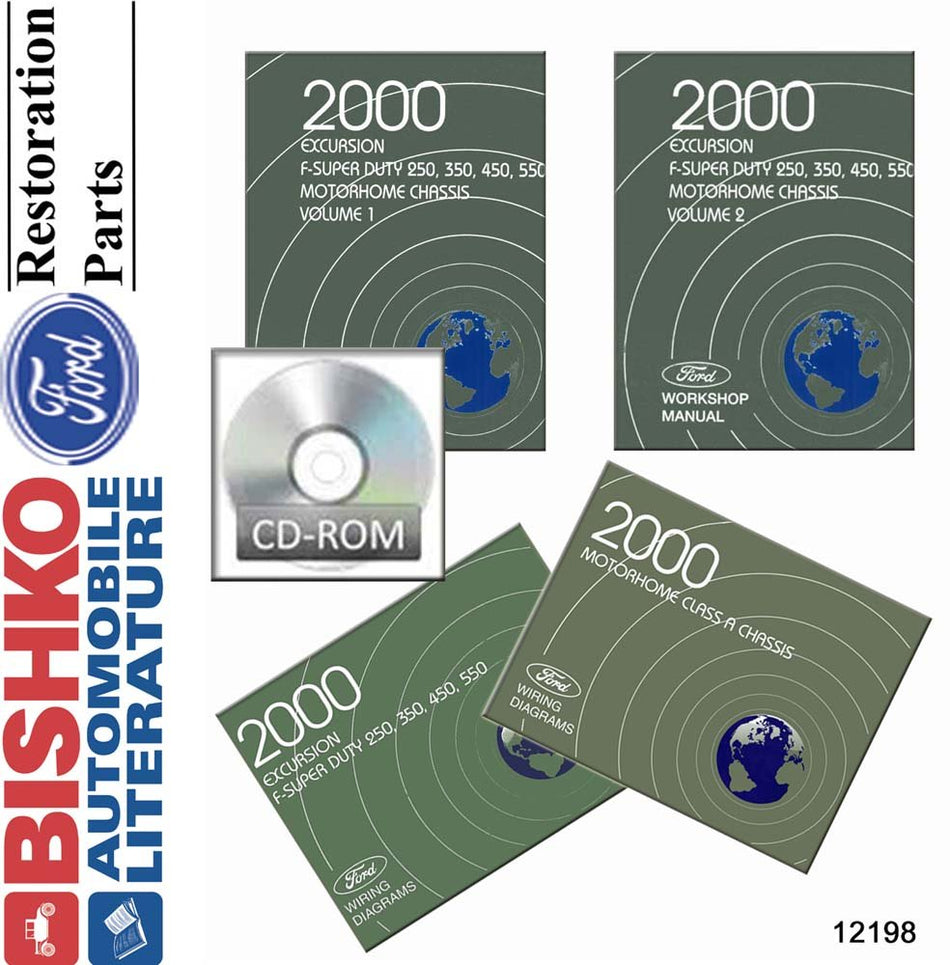 bishko automotive literature - Shop Service Repair Manual CD Engine for The 2000 Ford Excursion F250-F550 Motorhome