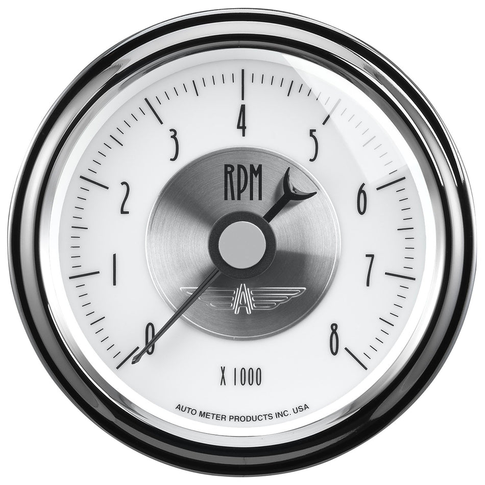 Auto Meter 2098 Prestige Pearl 3-3/8 Electric in-Dash Tachometer (0-8,000 RPM, 85.7mm)