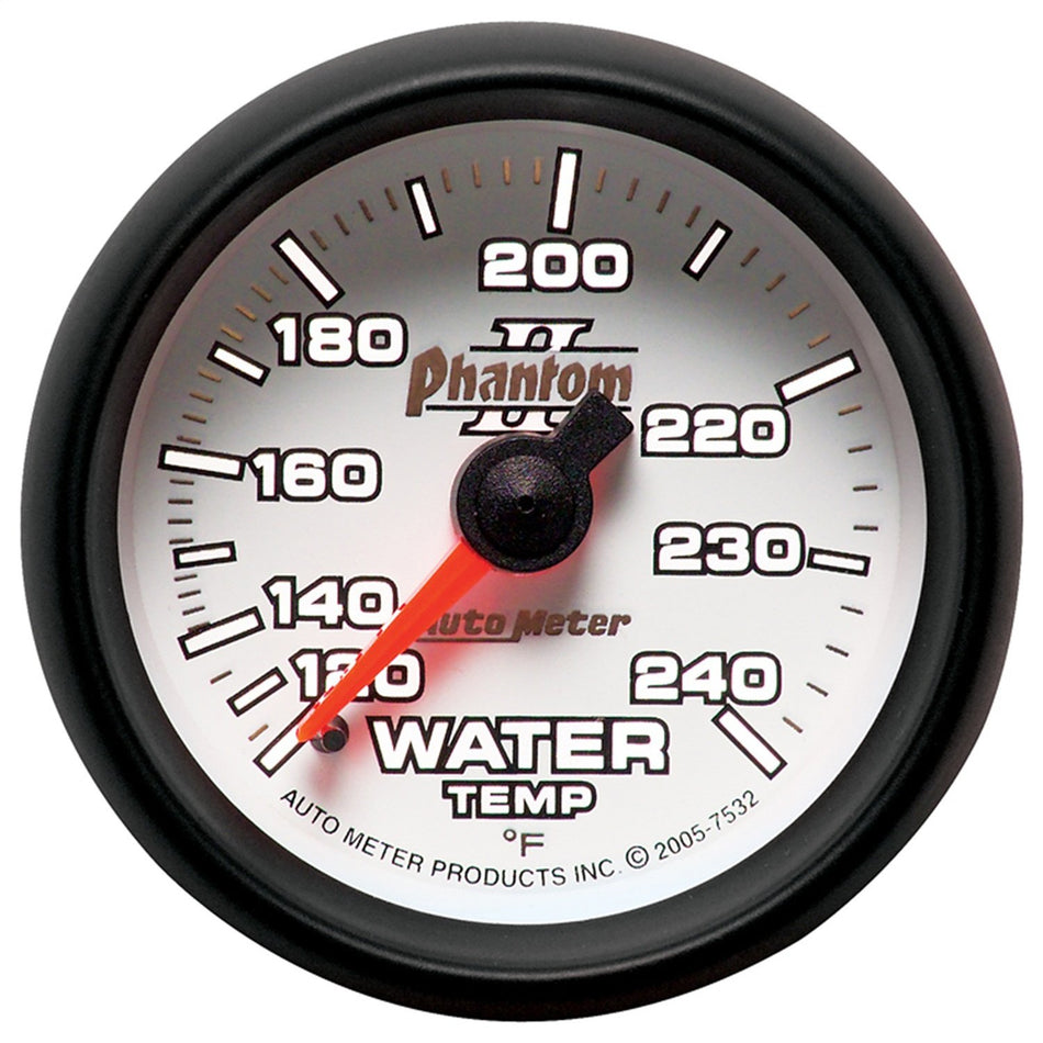 Auto Meter 7532 Phantom II 2-1/16 120-240 Degree F Mechanical Water Temperature Gauge