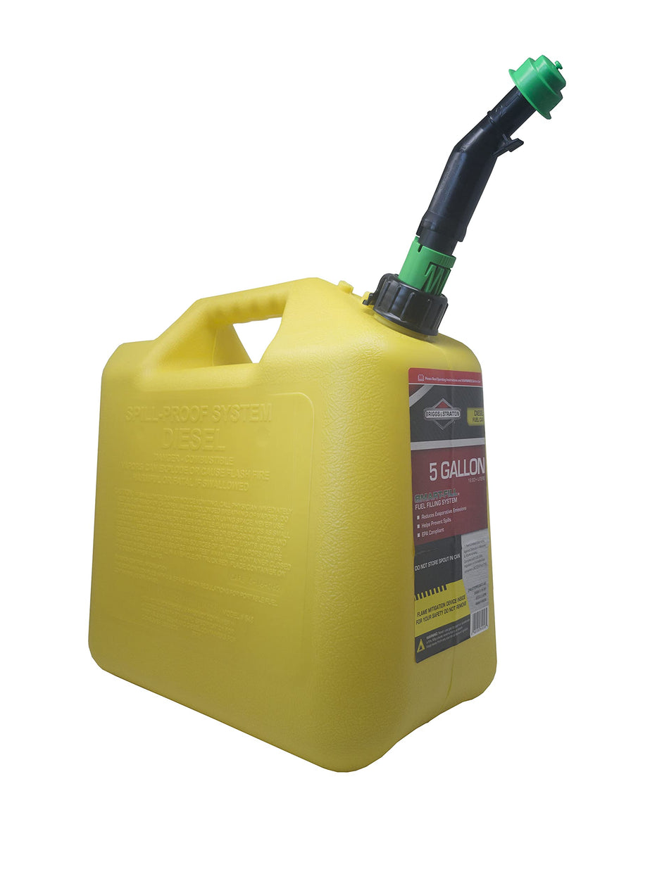 Briggs & Stratton Five Gallon Diesel Can, EPA Approved, Smart Fill Spout, and Fire Mitigation (FMD) Compliant