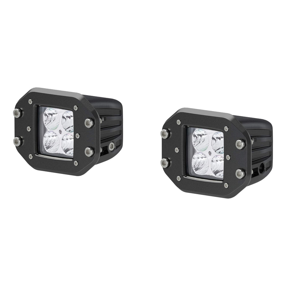 ARIES 1501250 2-Inch Flush-Mount LED Lights, 2,200 Lumens Flood Beam, Waterproof and Dustproof, 2-Pack