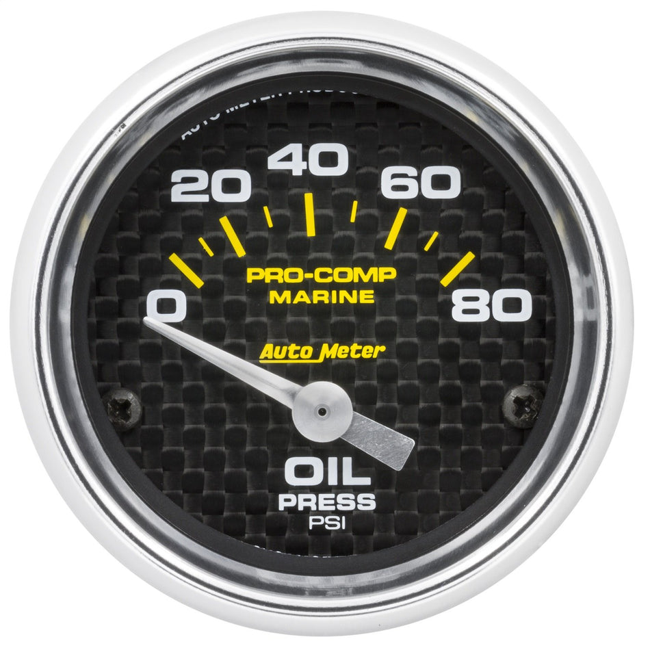 AutoMeter Gauge, Oil Pressure, 2 1/16, 80Psi, Electric, Marine Carbon Fiber (200744-40),Multi