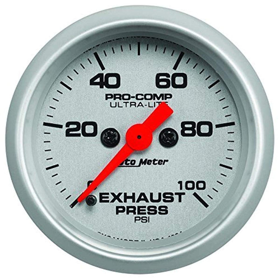 Auto Meter (4394) Ultra-Lite 2-1/16 0-100 PSI Full Sweep Electric Exhaust Pressure Gauge