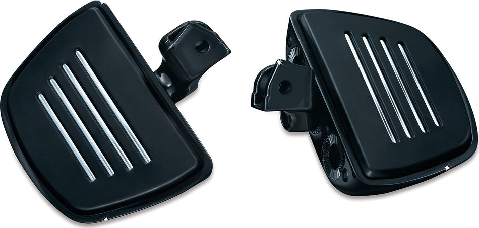 Kuryakyn 7564 Motorcycle Foot Control Component: Premium Mini Board Floorboards with Comfort Drop Mounts for 2001-17 Honda Motorcycles, Gloss Black, 1 Pair
