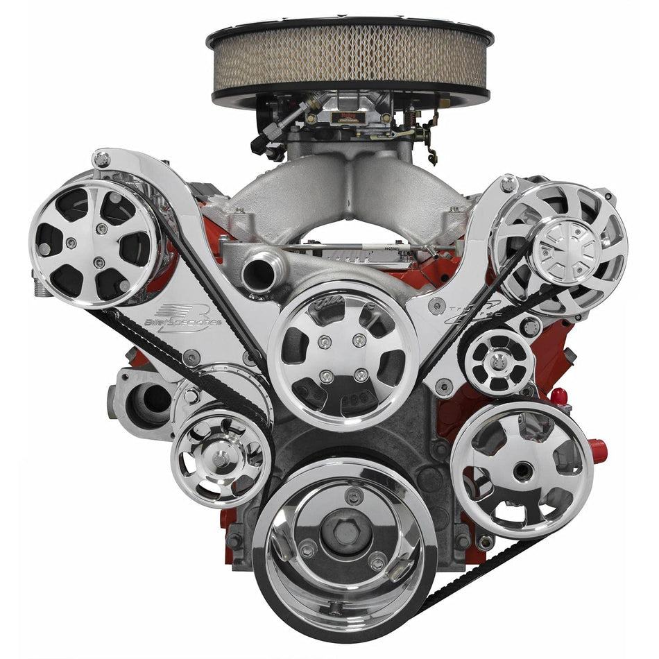 Billet Specialties 13450PA Premium Tru Trac LS Engine Top Mount Pulley System