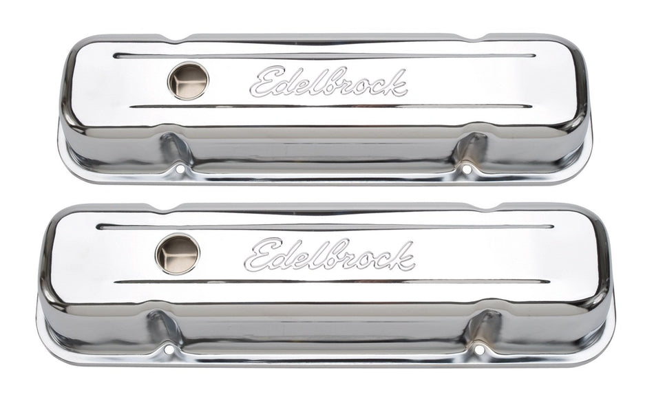 Edelbrock 4457 Signature Series Valve Cover Pontiac Tall Black, Multicolor