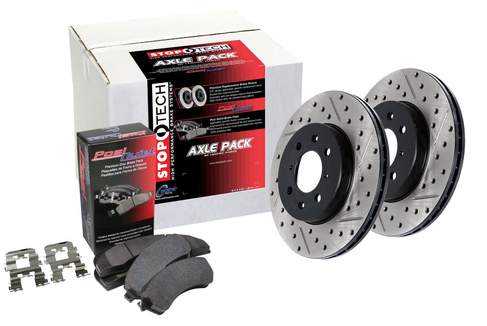 Stoptech 938.66001 Street Axle Pack Drilled & Slotted, Front