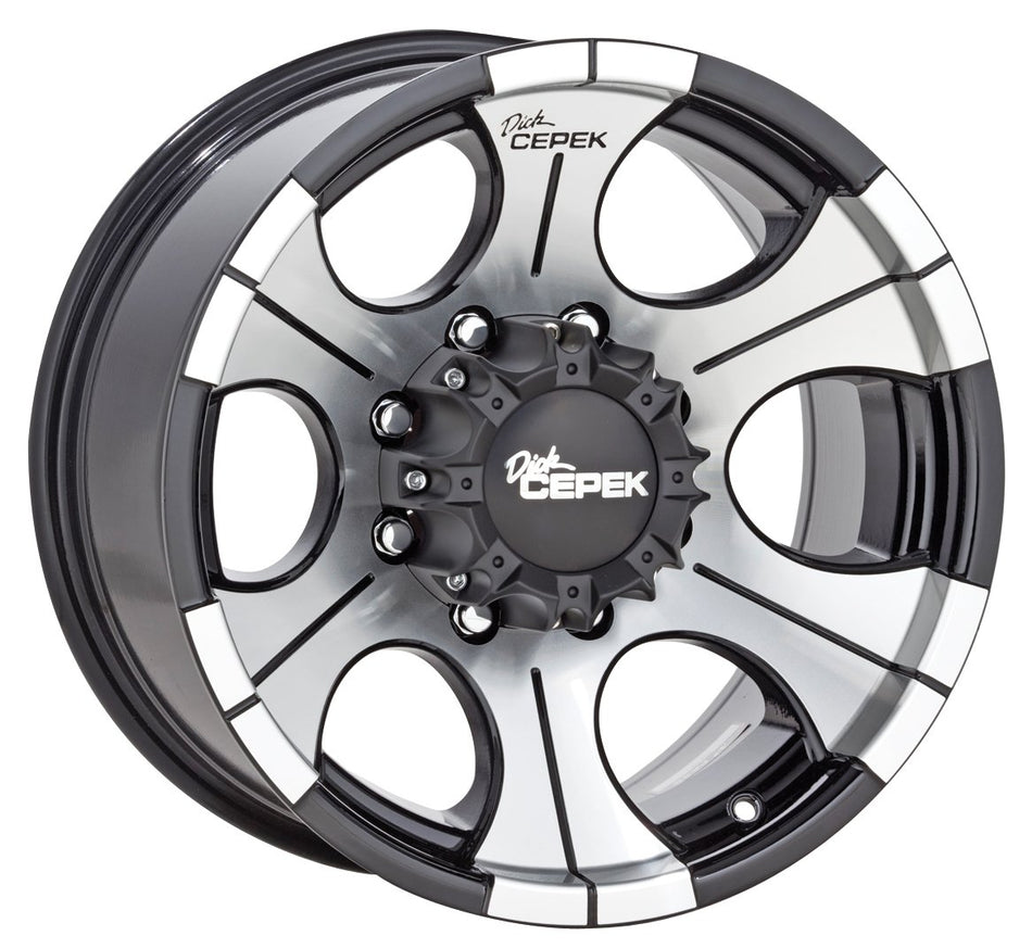 Dick Cepek DC-2 Gloss Black Wheel with Machined Finish, 15x10 inches (5 holes x 6.69 inches)