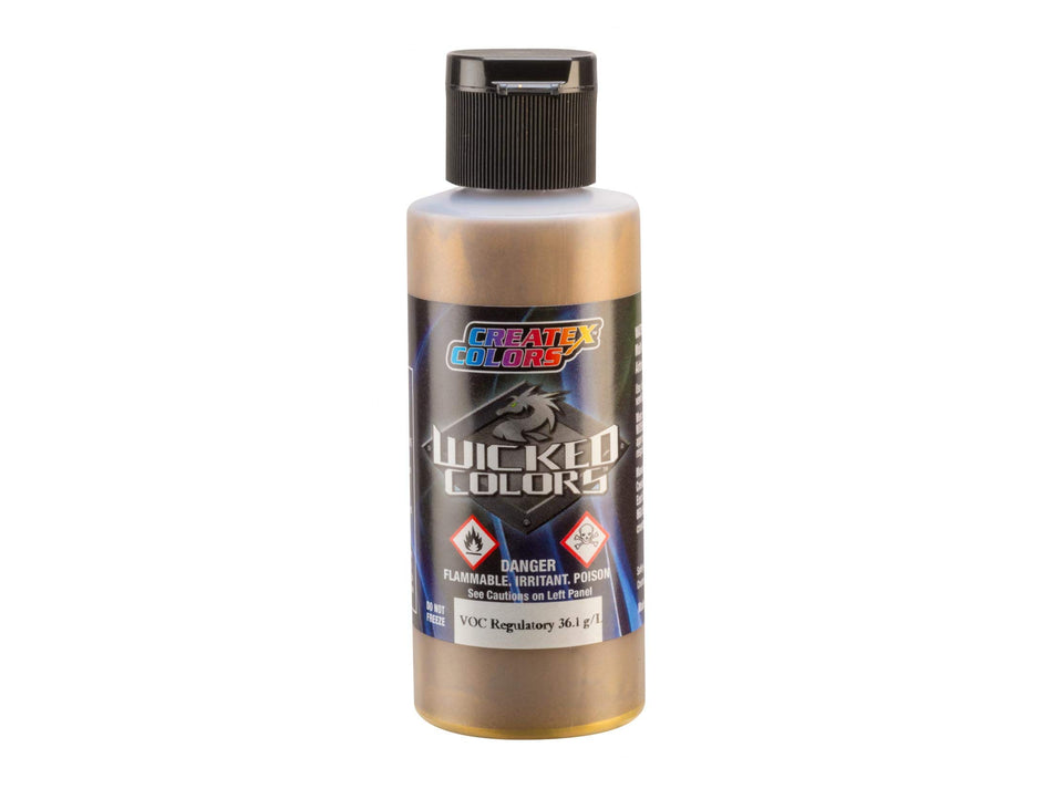 Createx Wicked Colors Gold Chrome Acrylic Metallic Paint, 2oz W358-02