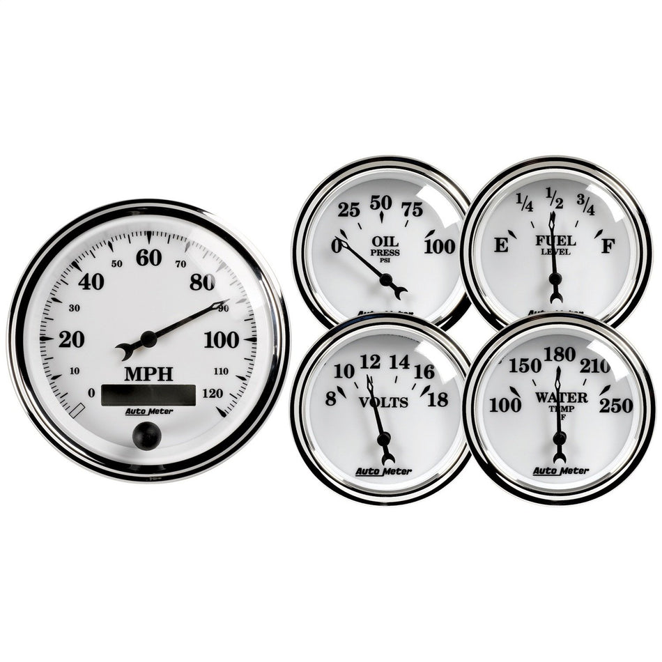 Auto Meter 1200 Old Tyme White II Kit Box - 5 Piece