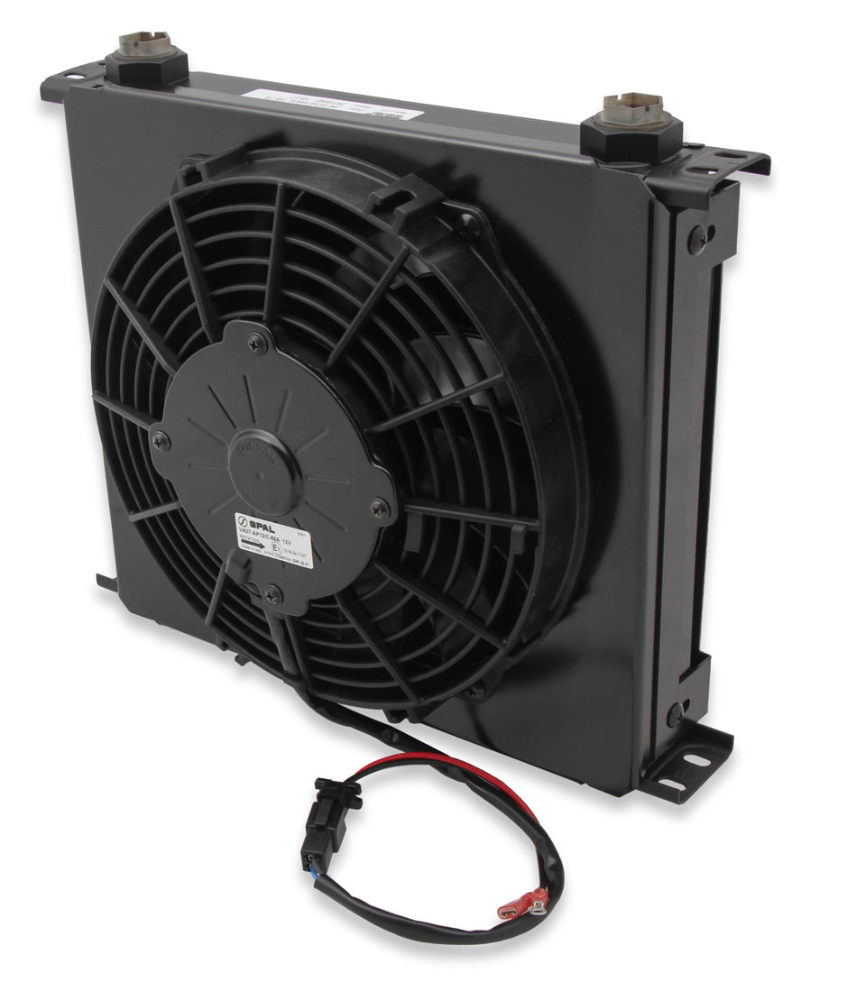 Earl's FP434ERL UltraPro Oil Cooler w/Fan Pack - Black - 34 Rows - Wide Cooler - 10 O-Ring Boss Female Ports