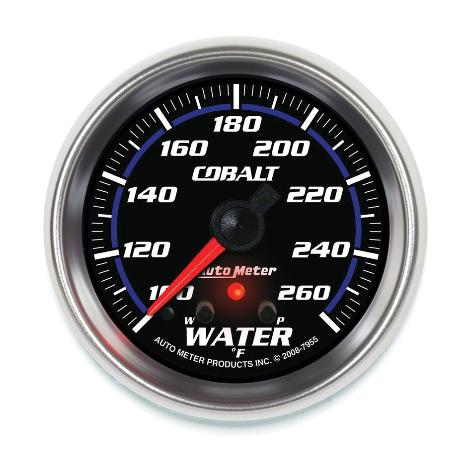 Auto Meter 7955 Cobalt 2-5/8 100-260 Degree F Full Sweep Electric Water Temperature Gauge with Peak Memory and Warning