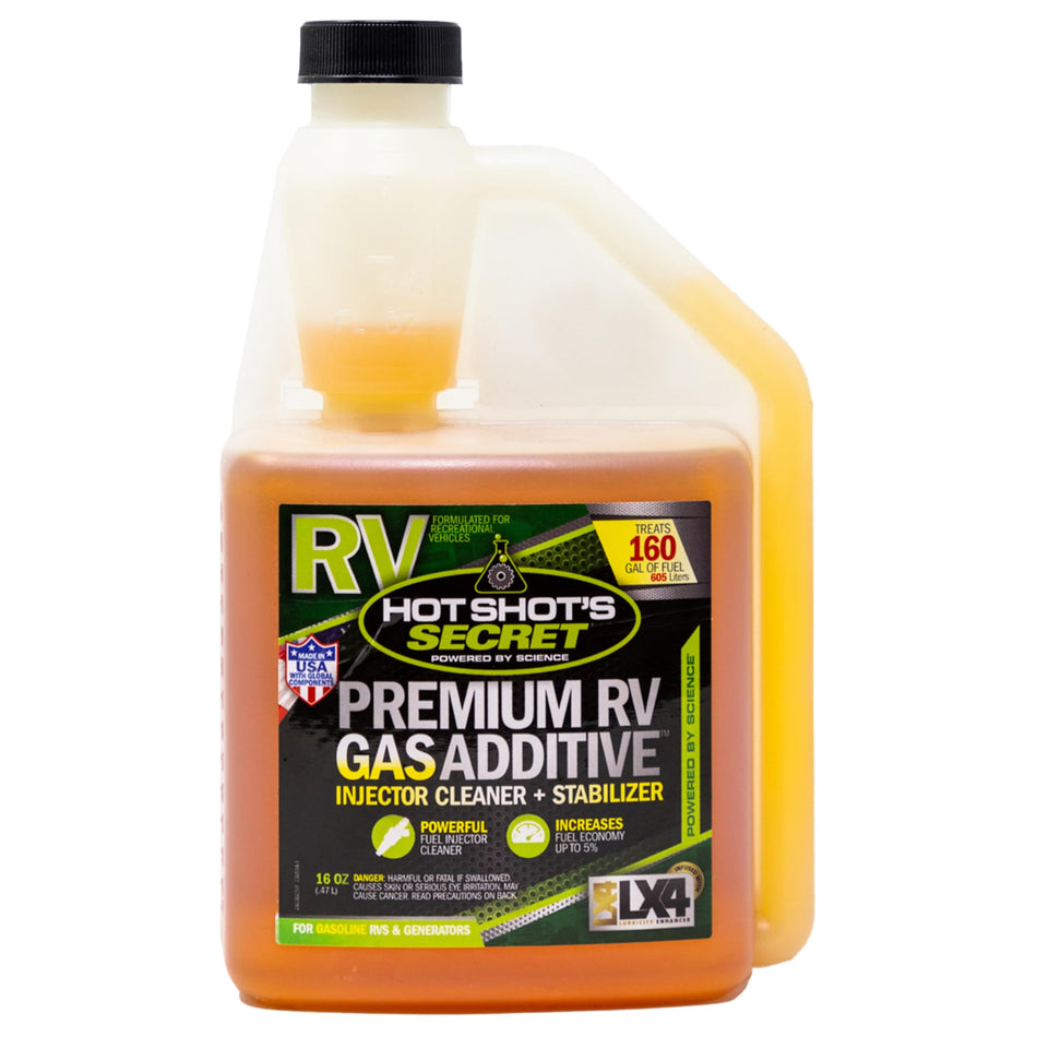 Hot Shot's Secret Premium RV Gas Additive 16 fl oz Bottle,Orange