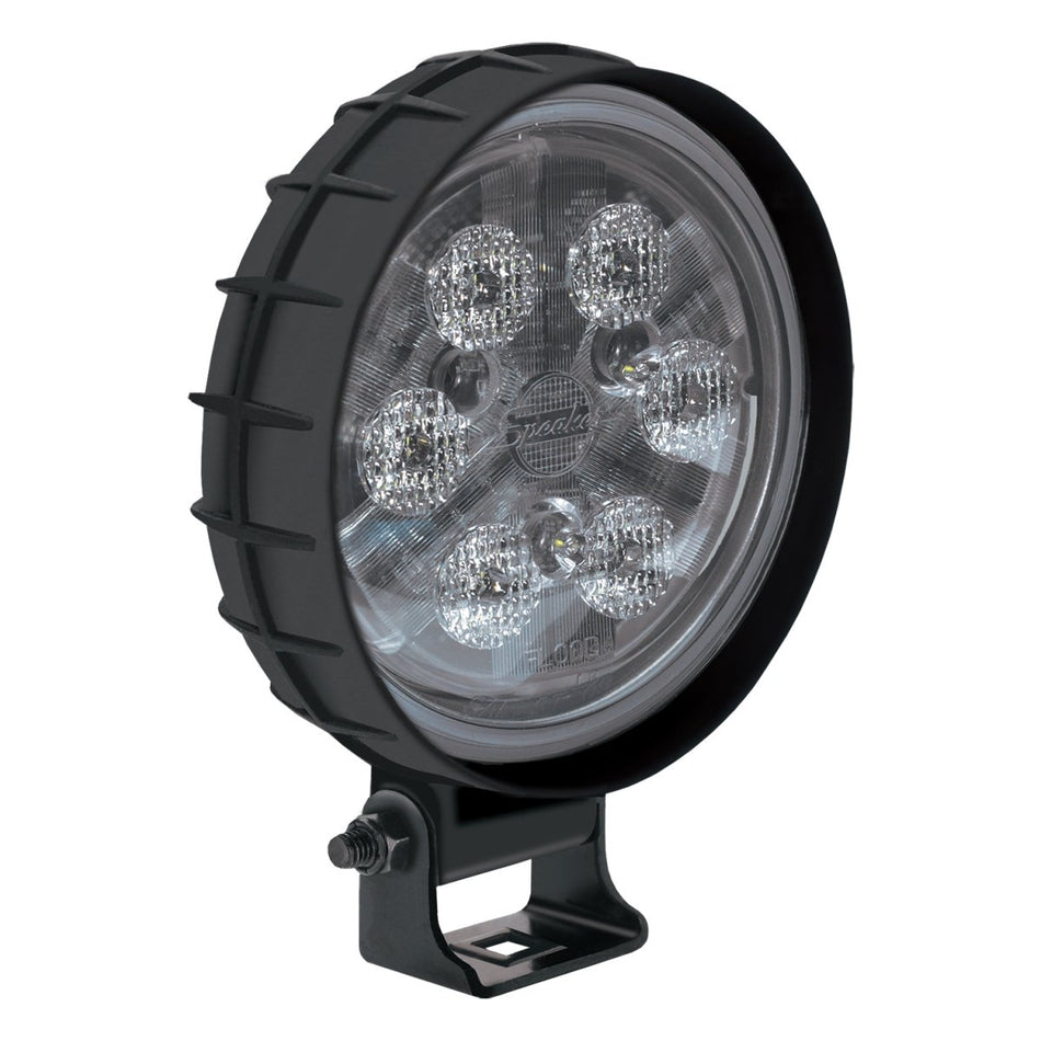 J.W. Speakers 1403491 4.5 Round Amber Led Work Lamp Heated Lens To Melt Snow And Ice High-Output Leds Flood Beam Pattern High-Output Leds Thermally-Conductive Polycarbonate Housing Pedestal Mount