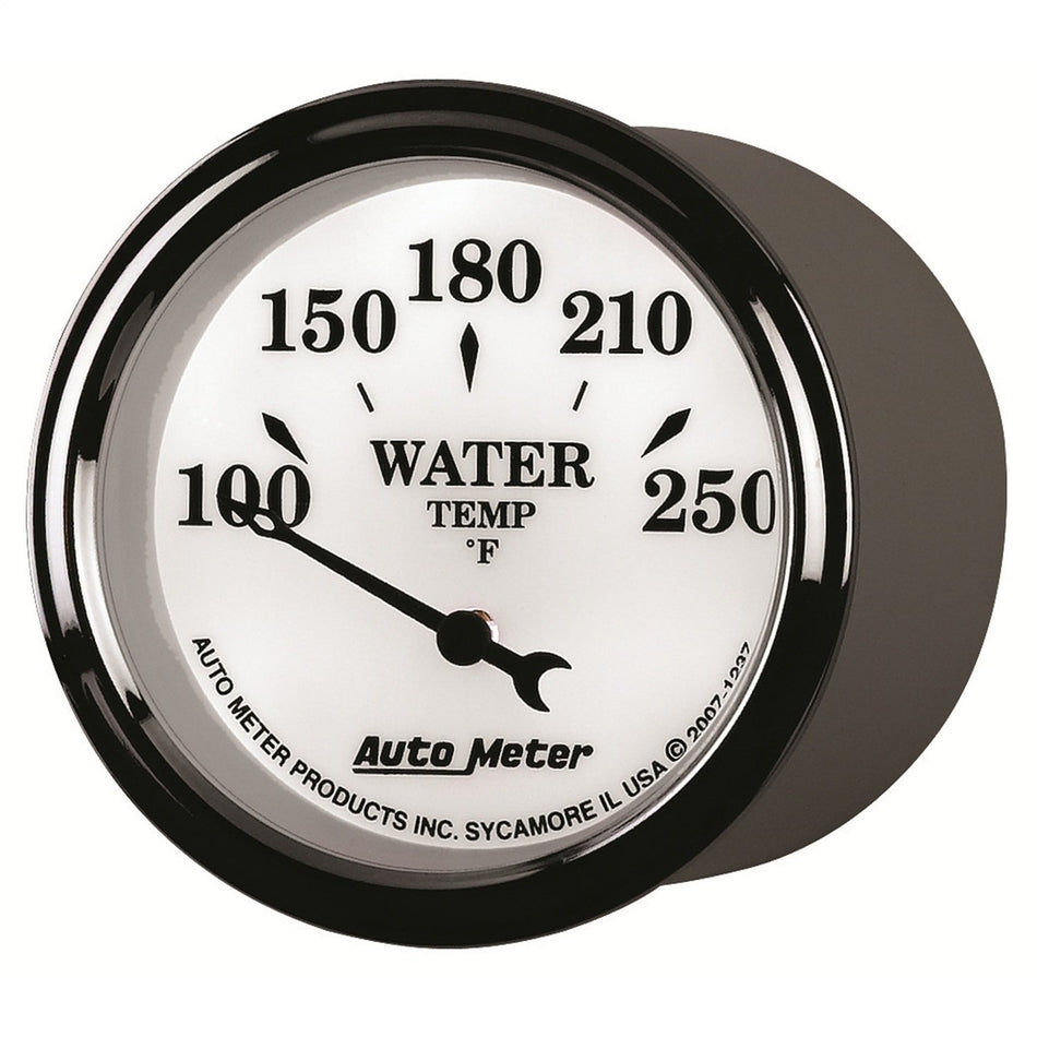 Auto Meter 1237 Old Tyme White II 2-1/16 Short Sweep Electric Water Temperature Gauge