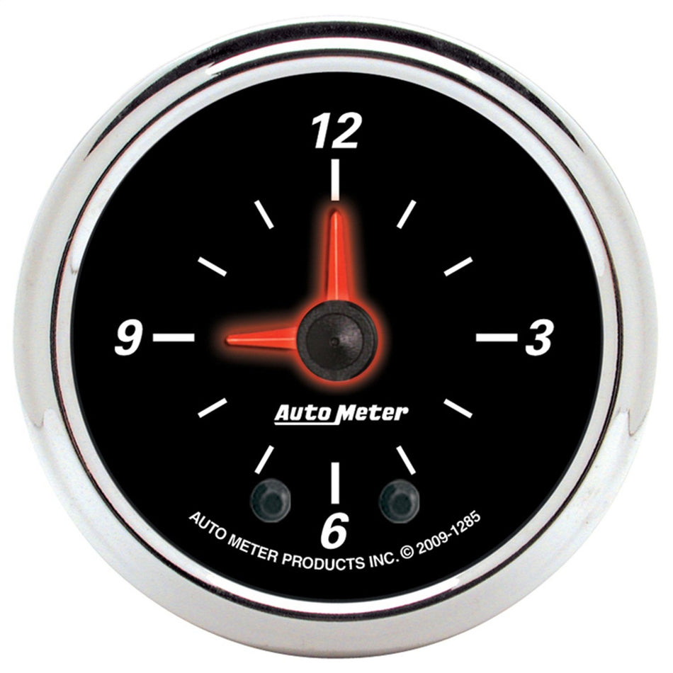 Auto Meter 1285 Designer Black II 2 Analog Illuminated Clock Gauge