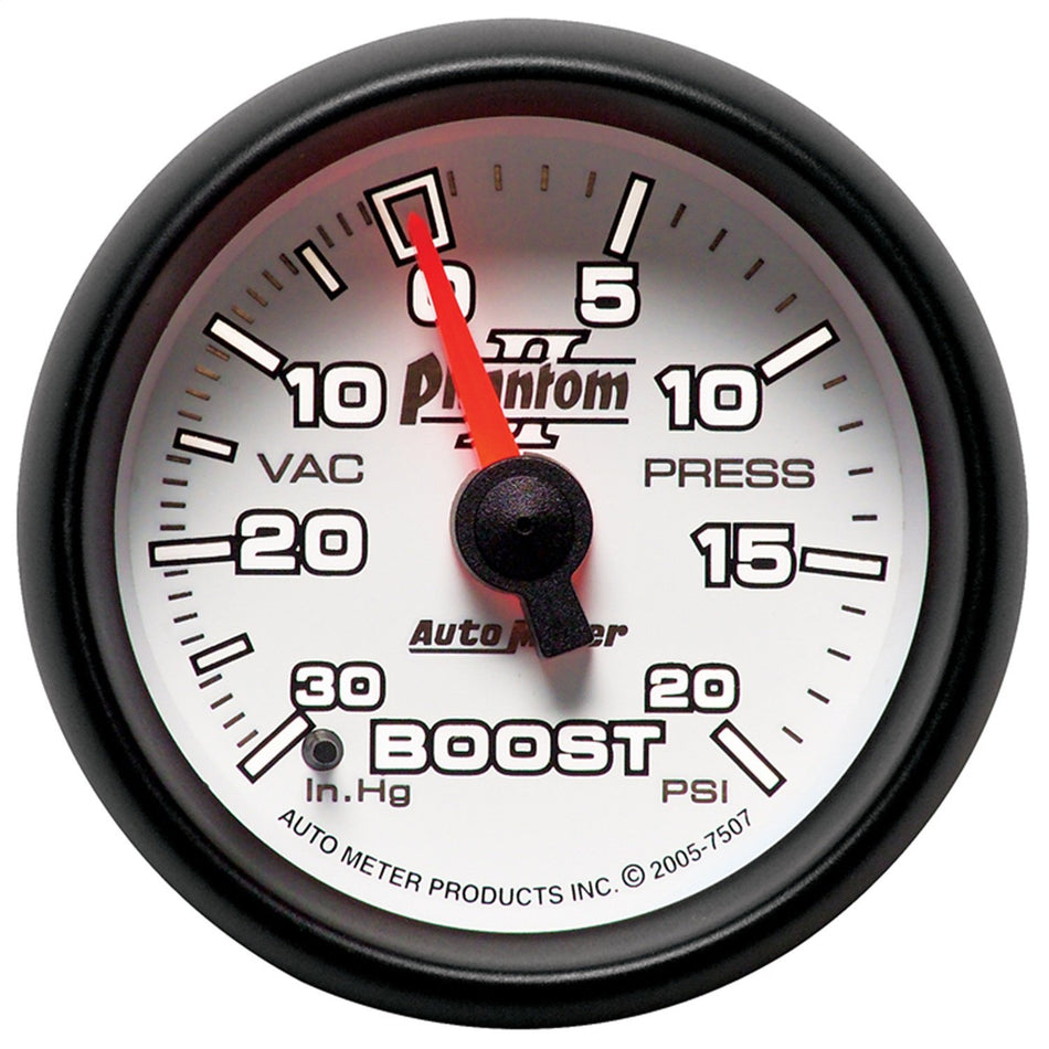 AUTO METER 7507 Phantom II Mechanical Boost/Vacuum Gauge, 2.3125 in.
