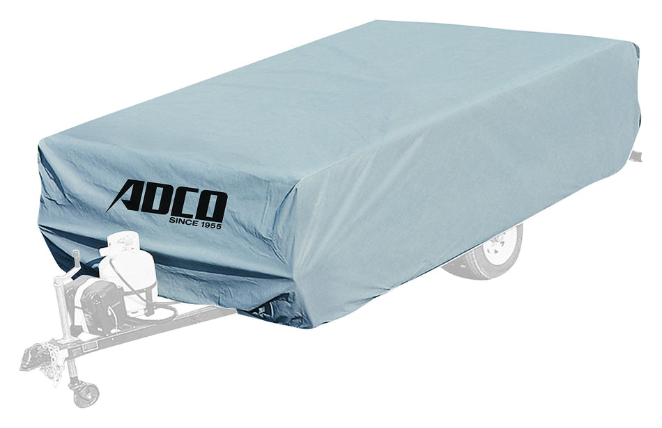 ADCO 2890 Pop Up Folding Trailer Polypropylene Cover, Fits Trailers up to 8', Gray/White