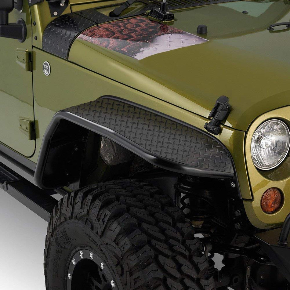 Warrior Products 7321 Front Tube Flares with Diamond Tread Tops for Jeep YJ Wrangler 87-95