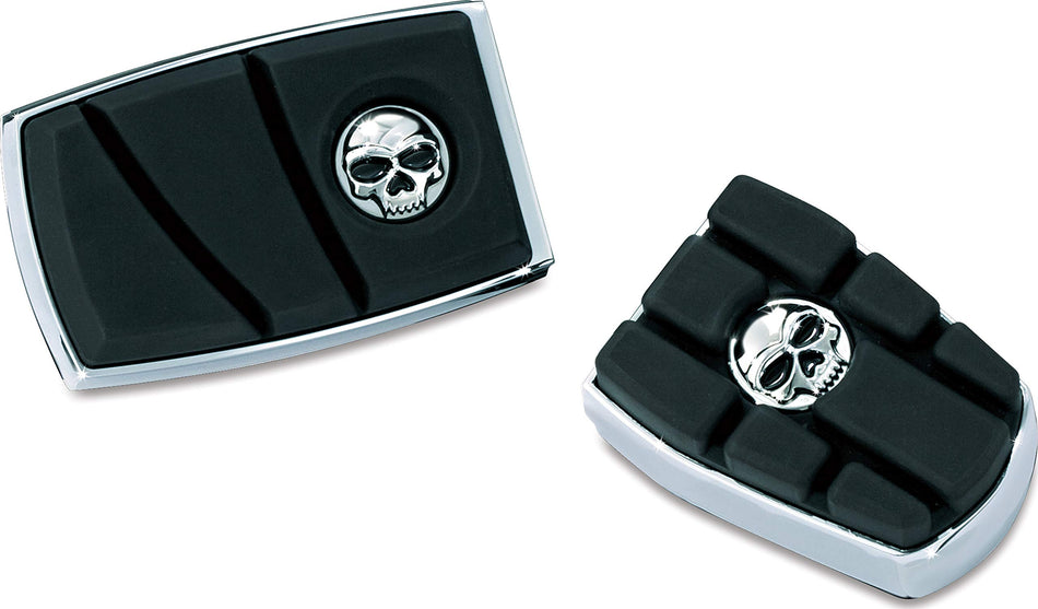 Kuryakyn 4405 Motorcycle Foot Control: Zombie Skull Brake Pedal Pad for 1984-2019 Harley-Davidson FX & XG Motorcycles, Chrome
