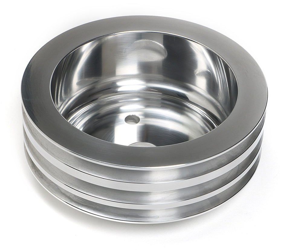Trans-Dapt 6058 Polished Aluminum 3-Groove Crankshaft Pulley