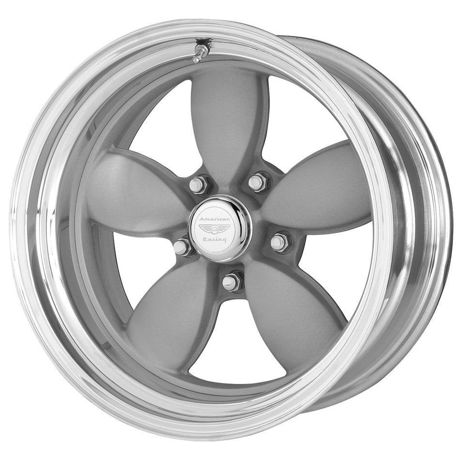 VN402 CLASSIC 200S 17x9.5, Bolt Pattern: 5x4.75/, Offset: 6, TWO-PIECE VINTAGE SILVER CENTER POLISHED BARREL, set of 1
