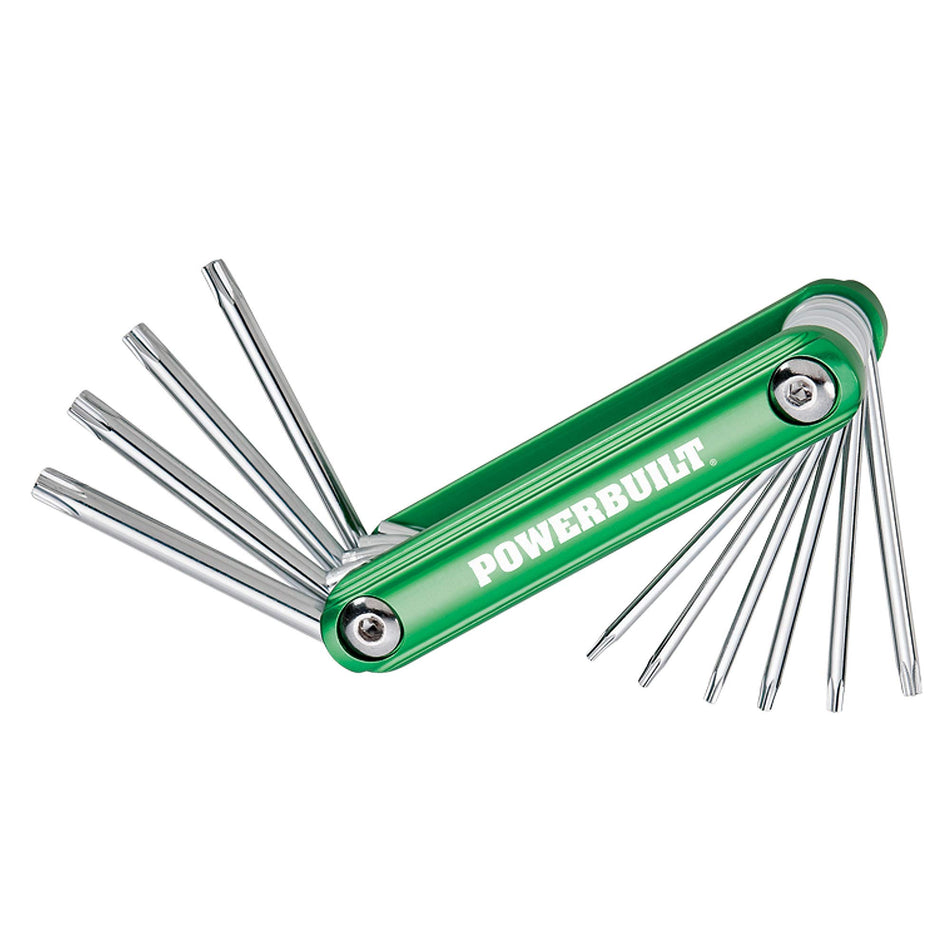 Powerbuilt 940786 Folding Star Key Wrench Set (10 Piece) (T6 - T30)
