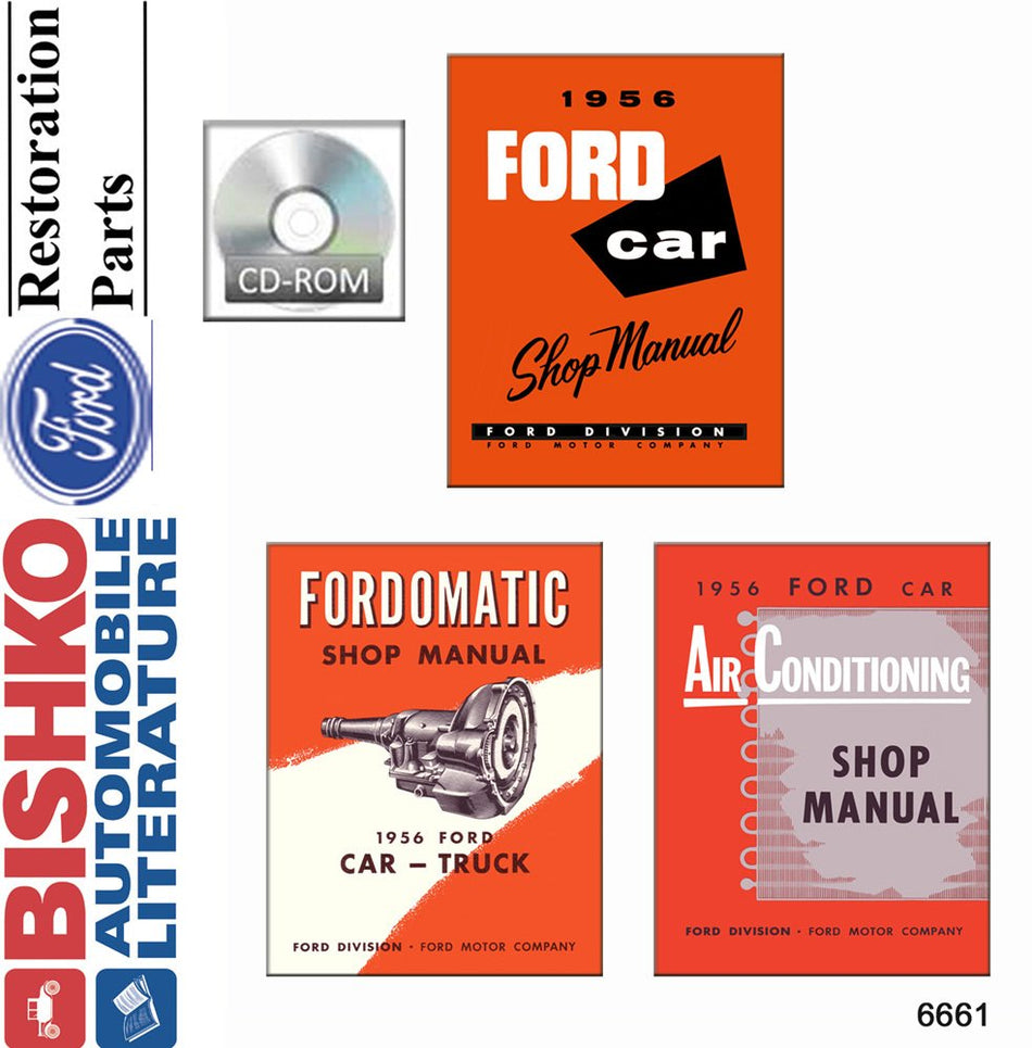 bishko automotive literature Shop Service Repair Manual CD Engine Drivetrain Electrical OEM for The 1956 Ford Car