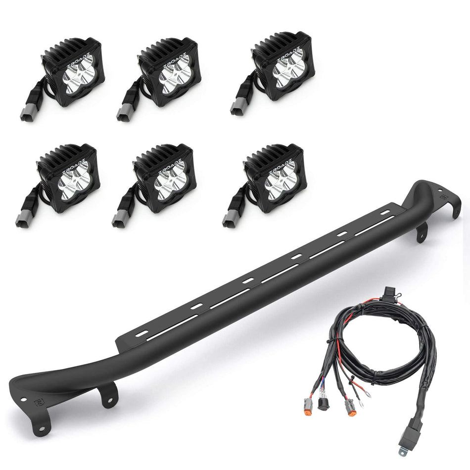 ZROADZ Front Bumper Top LED KIT for a 2021-2022 Ford Bronco, Includes (4) 3 inch White and (2) 3 inch Amber LED Light Pods - Part # Z325431-KITAW