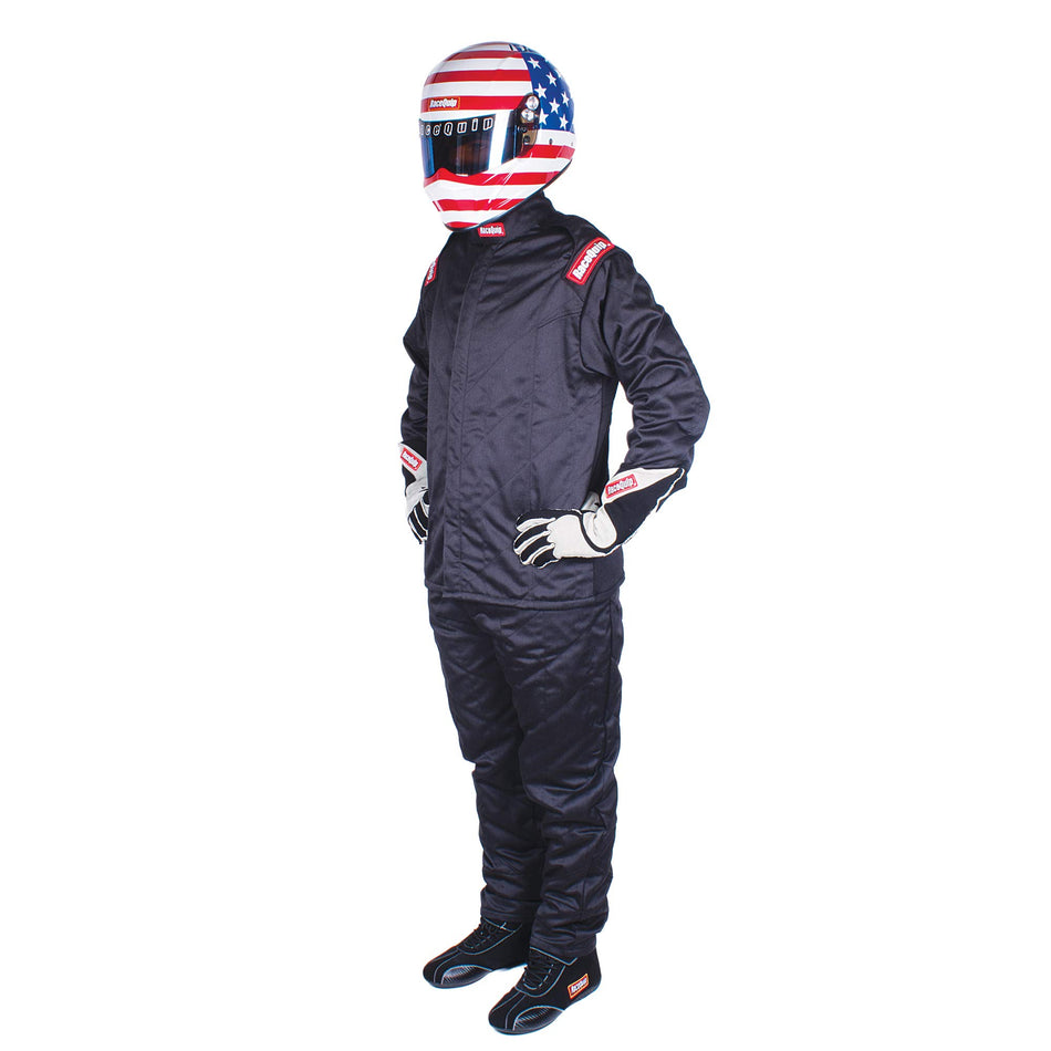 RaceQuip Chevron 5 Multi-Layer Nomex Racing Driver Fire Suit Jacket SFI 3.2A/ 5 Black Medium 91619039