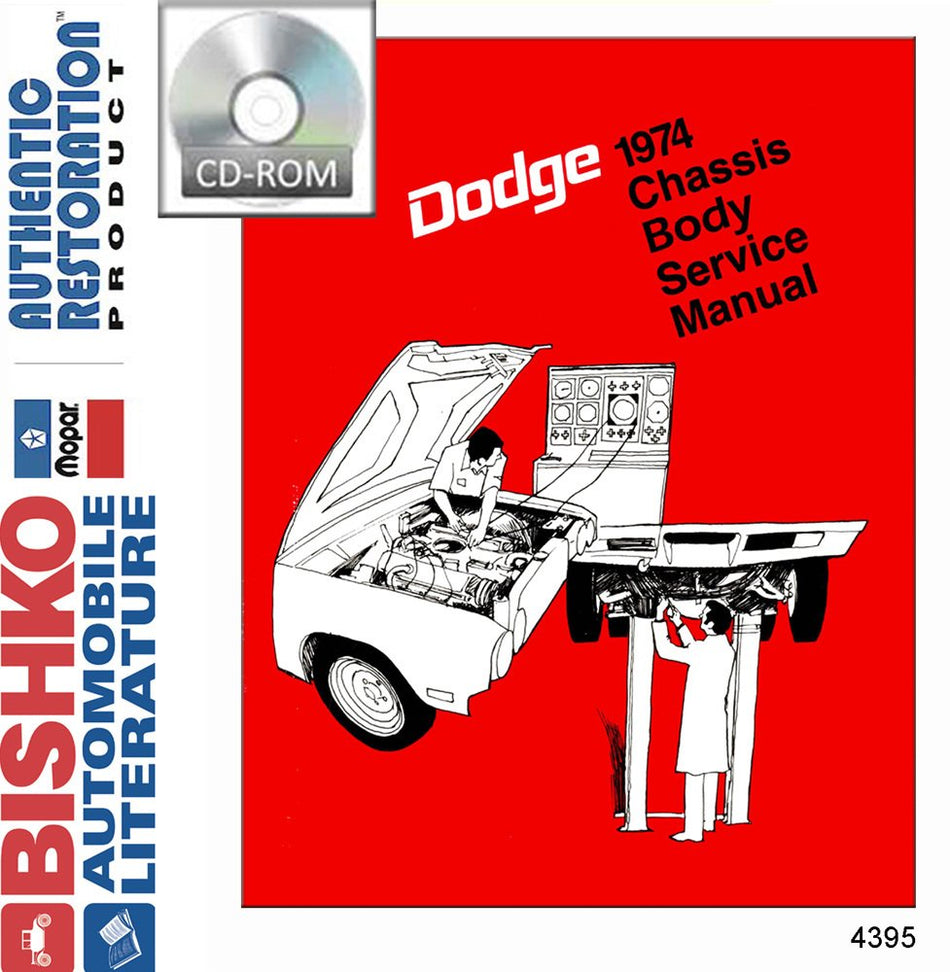 bishko automotive literature 1974 Dodge Challenger Dart Charger Shop Service Repair Manual CD Engine