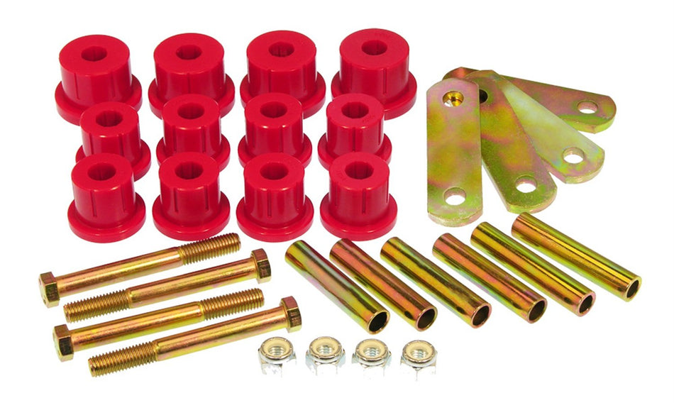 Prothane 7-1052 Red Rear Mono Leaf Spring Eye and HD Shackle Bushing Kit