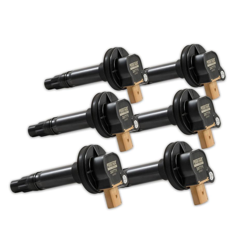 PerTronix 30776 Flame-Thrower Coil for 2011-20 Ford V6 EcoBoost 3.5L 3-Pin Brown; Set of 6