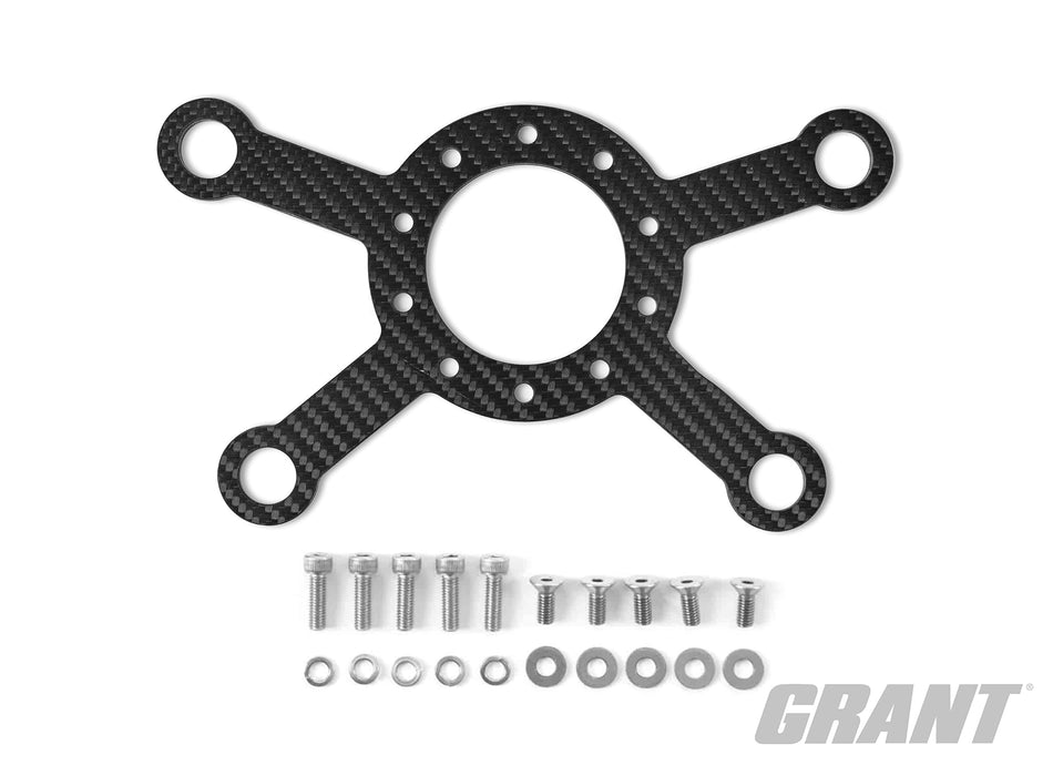 Grant 264 Carbon Fiber 4 Hole Switch Plate for Steering Wheel 3mm Low Gloss