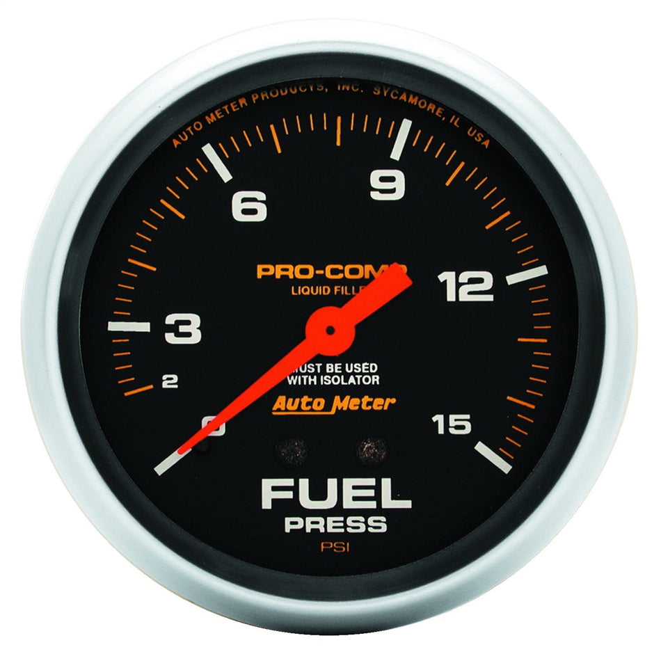 Auto Meter 5413 Pro-Comp Liquid-Filled Mechanical Fuel Pressure Gauge