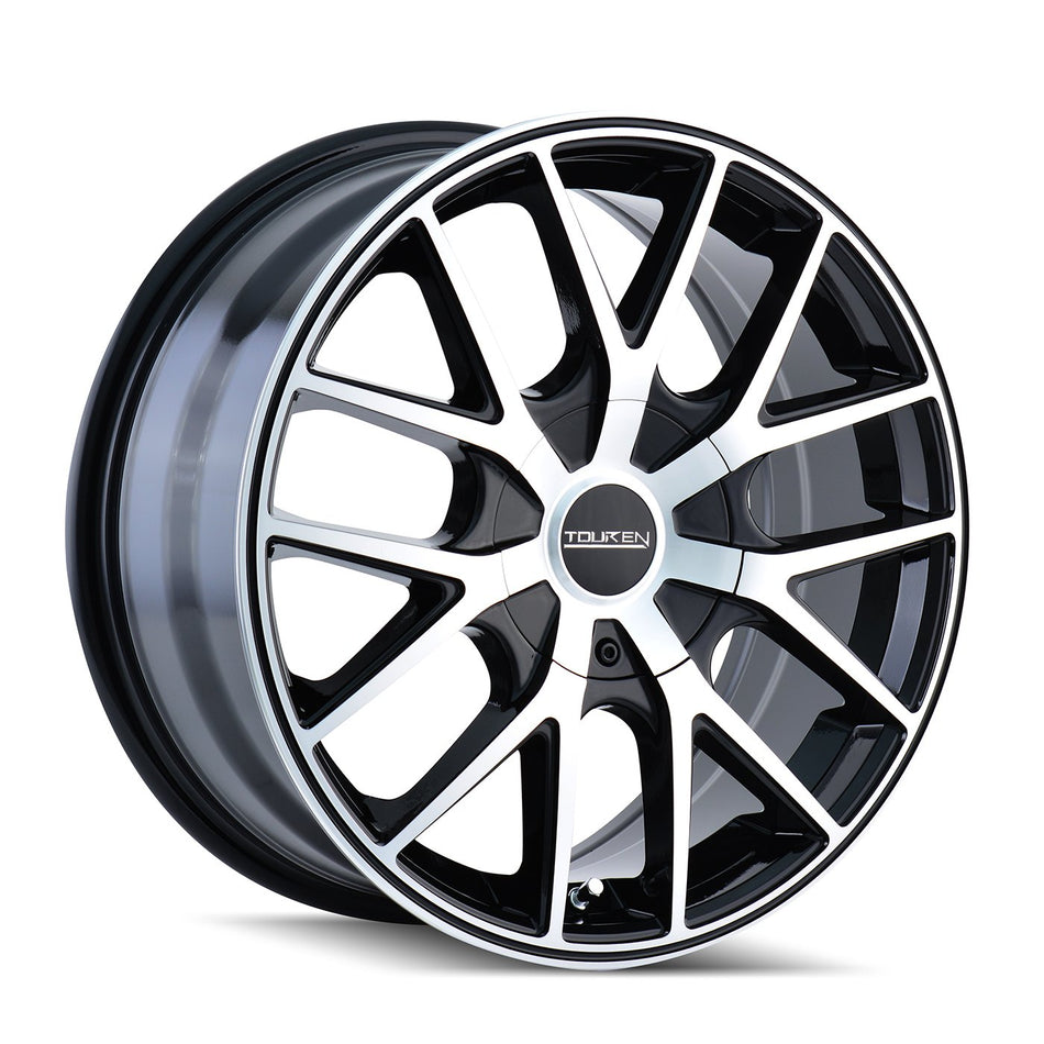TR60 18x8, Bolt Pattern: 5x5/, Offset: 40, BLACK/MACHINED FACE/BLACK RING, set of 1