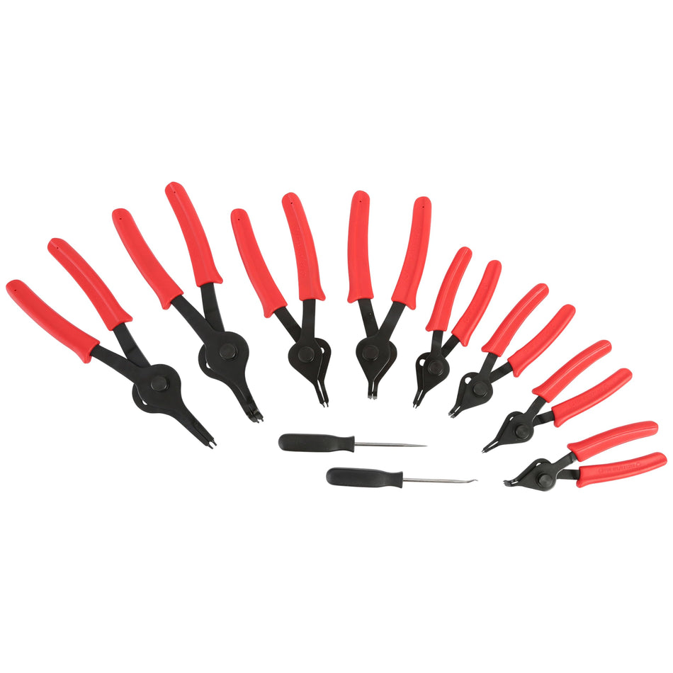 OEMTOOLS 27180 10 Piece Snap Ring Plier Set, Automotive Snap Ring Pliers, Pick and Precision Pliers Set, Heavy Duty External Snap Ring Pliers