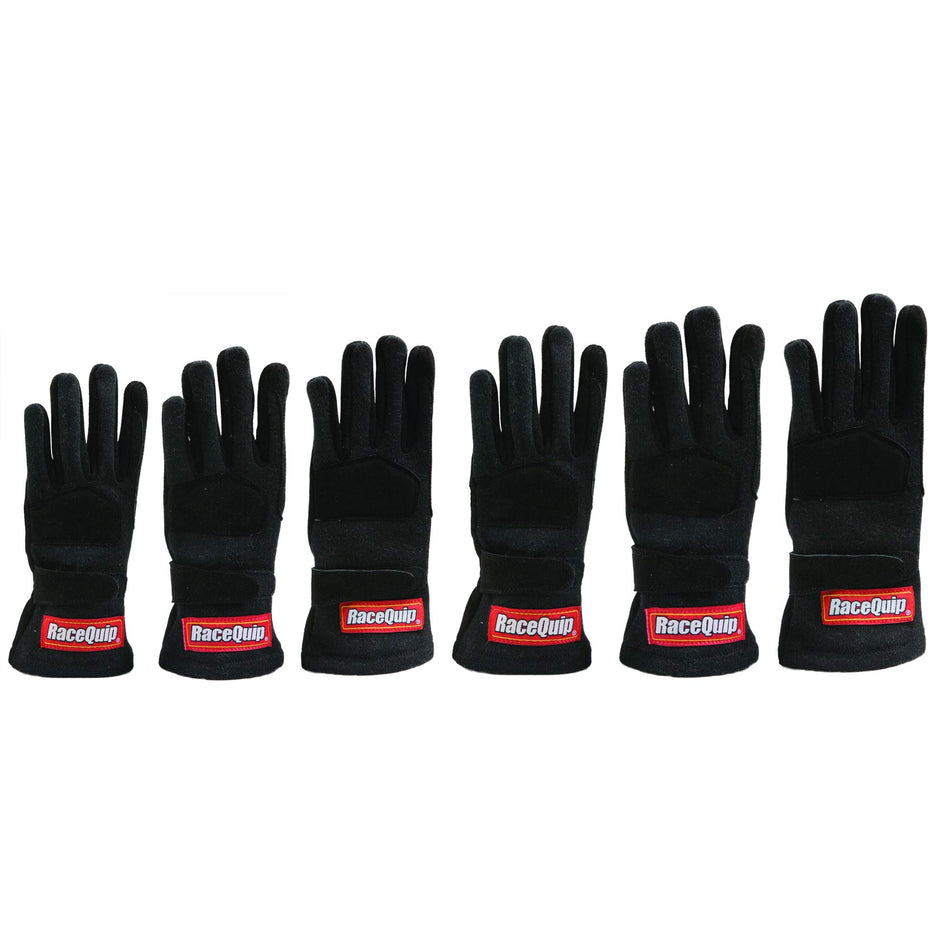 RaceQuip - Black 2-Layer SFI-5 Glove Kid - XXS K6 (3550090)