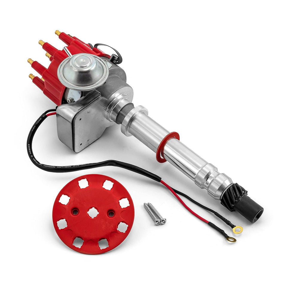 Speedmaster PCE376.1079.01 Fits Chevy SBC 350 BBC 454 7000 Series Ready to Run Distributor [Red]