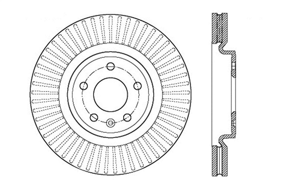 StopTech 128.61102R Sport Cross Drilled Brake Rotor (Front Right), 1 Pack