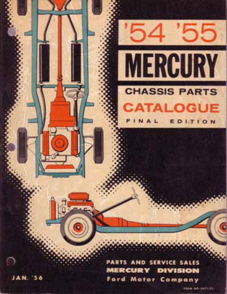 bishko automotive literature 1954 1955 Mercury Part Numbers Book List Guide Interchange Drawings