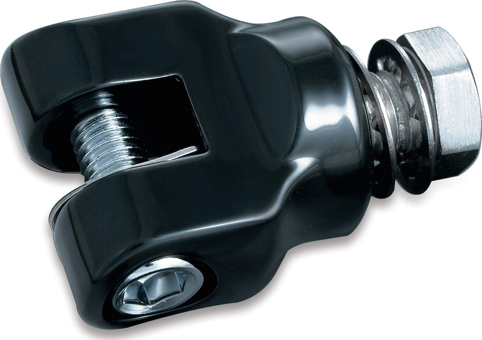Kuryakyn 7573 Motorcycle Foot Control Component: Short Magnum Footpeg Mounts with 1/2-13 Mounting Bolts, Gloss Black, 1 Pair