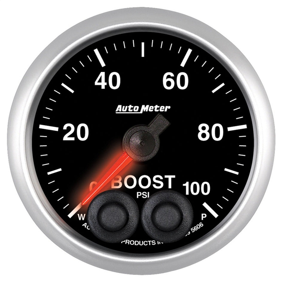 Auto Meter 5606 Elite 2-1/16 0-100 PSI Full Sweep Electric Boost Gauge