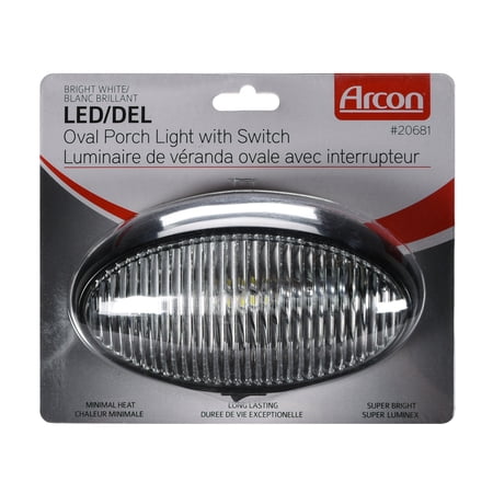 LED Bw Ovl Prch Lite with/Sw Blk-clr - 20681