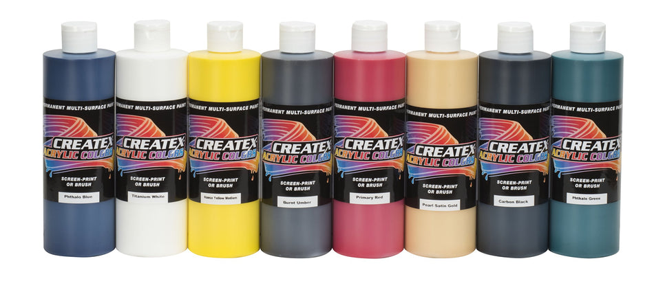 Createx Colors 16oz. Acrylic Classroom Set (8 Color)