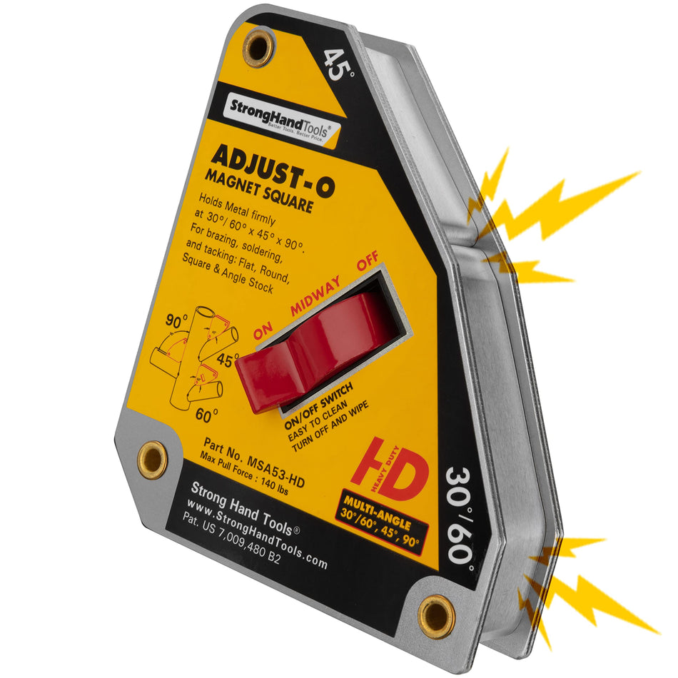 Strong Hand MSA53- HD Adjust-Ou2122 Magnet Squares At Multi Angles 30u00b0 45u00b0, 60u00b0 And 90u00b0. Capacity 140 LBS (65 kg.)